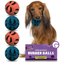 SOL 4pk Bulk Rubber Balls, Strong & Durable Dog Balls, Soft and Bouncy Design, Perfect for Fetch, Chewing, and Playtime, Pet-Friendly Materials