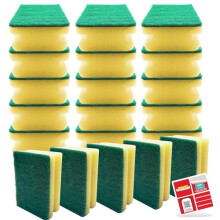 SOL 20pk Finger Grip Scourers, Heavy Duty Kitchen Sponges Washing Up Scourer, Non-Scratch Design, Ergonomic Grip for Comfortable Cleaning