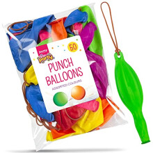 Jaunty Partyware 50x Large Punch Balloons for Kids Ideal Party Bag Fillers - 12 Inch Large Size - Assorted Colours - Fun Childrens Party Ideas