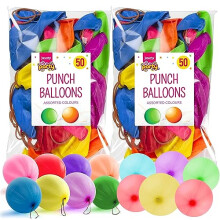 Jaunty Partyware 100x Large Punch Balloons for Kids Ideal Party Bag Fillers - 12 Inch Large Size - Assorted Colours - Fun Childrens Party Ideas