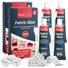 SOL 4pk x 50ml Fabric Glue Strong with Spreader & Tape Measure - Scout Badge Adhesive for Crafts, Upholstery, Material, Textile, Felt or Wool