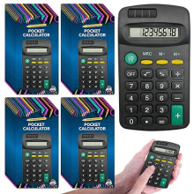 SOL 48pk Bulk Pocket Calculator, 6.5cm x 11.5cm Lightweight & Compact for Easy Carry, 8 Digit Standard Function for Simple