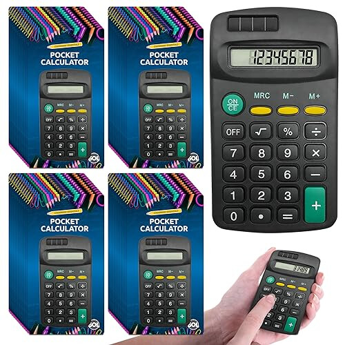 SOL SOL 48pk Bulk Pocket Calculator, 6.5cm x 11.5cm Lightweight & Compact for Easy Carry, 8 Digit Standard Function for Simple