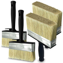 SOL 4pk Multipurpose Wide Paint Brushes Decorating Masonry Paint Brush Set for Walls Ceilings Furniture DIY Home Interior Exterior Painting Wood Surfa