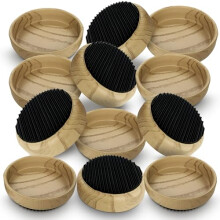 SOL 12pk Rubber Base Castor Cups Furniture Carpet Sofa Leg Floor Protectors Chairs Tables Beds Wheels Non Slip Stability Heavy Support Scratch Prevent
