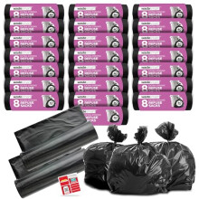 SOL 192pk Extra Strong Refuse Sacks, 40L Black Bin Bags for Household & Office Use, Tear-Resistant Heavy Duty Rubbish Bags, Leak-Proof Design