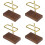 4Pcs Coffee Filter Holder Wooden Brass Stable Storage for Kitchen Bar 5
