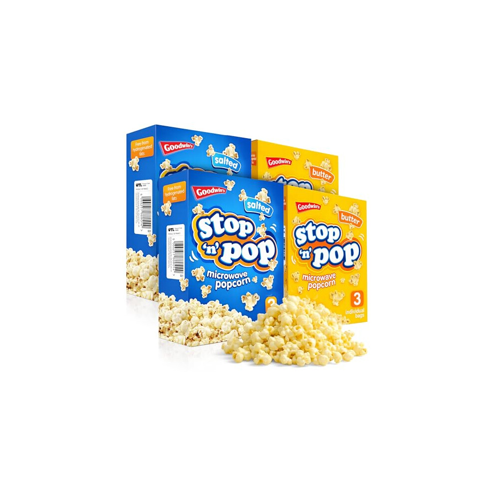 Sol 12Pk X 85G Stop 'N' Pop Microwave Popcorn, Salted & Butter Flavoured Pop Corn Kernels, Ready In Minutes Tasty Snack For Family Movie Nights