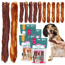 12pk Medium Collagen Chewy Rolls Lasting Dog Chews