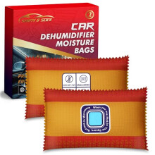 SOL 2pk Car Dehumidifier Moisture Bags, Reusable Absorber with Long-Lasting Performance, Portable and Convenient