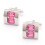 3Pcs Men Cufflinks Pink Sleeve Button Elegant 11