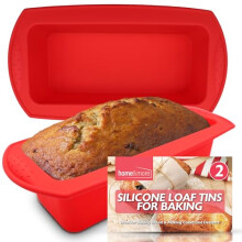 SOL 2pk 2lb Silicone Loaf Tin Bread 27 x 13 x 6.5 cm Non Stick Silicone Baking Moulds Flexible Bakeware Durable Oven Safe Easy Release Dishwasher Safe