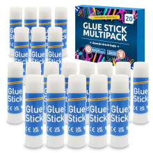 SOL 20pk Glue Sticks Multipack All Purpose Gluesticks for School & Office, Strong Stick Glue Perfect for Crafting & Scrapbooking Gluestick Mess Free A