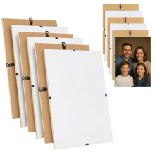 SOL 12pk A4 Clip Picture Frames 8x12 Shatter-Resistant Clear Covers with Metal Fasteners for Certificates, Posters, Artwork