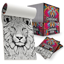SOL 24pk Bulk A4 Adult Colouring Book, 80 Sheets with Assorted Designs for Stress Relief and Relaxation, Thick, Non
