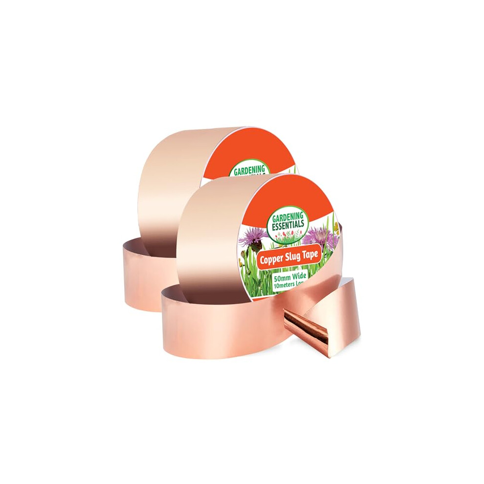 Sol 2Pk Copper Slug Tape, 10M X 50Mm Widecopper Tape Slug Repellent, Weatherproof Humane Snail Control, Indoor & Outdoor