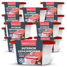 SOL 12pk Interior Dehumidifiers Disposable, 400ml Damp Traps Moisture Absorbers Multipack for Wardrobe, Windows & Home, Prevents Damp