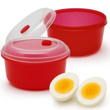 SOL Microwave Egg Cooker  Plastic Poacher for Soft, Medium or Hard  Compact Kitchen Gadget for Fast Breakfasts, Steam Cooking, Easy Handling