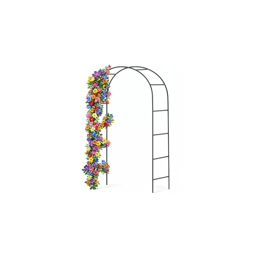 Sol Garden Arches Metal Strong 2.4M X 1.4M Large Walk-Through Archway For Paths & Climbing Plants Iron Arch Trellis Support Frame For Roses