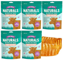 5pk Pure Breed Beef Trachea For Dogs Air-Dried Natural Dog Treats Low Fat High Protein Chews Long Lasting Calming Training Pet Rewards Small to Large