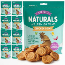 10pk Pure Breed Dog Treats Chicken Coins Chips For Small Puppies, Medium to Large Pets. Made With Natural Ingredients. Training & Rewards Low Fat Chew