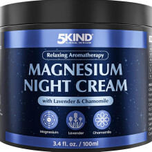 (100ml) 5Kind Magnesium Night Cream - Relaxing Lavender & Chamomile Magnesium Butter - Calming Aromatherapy - Natural Sleep Aid