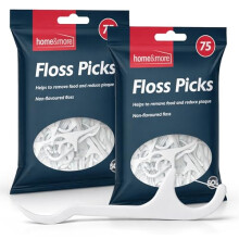 SOL 150pk Dental Floss Picks - Unflavoured Flossing Sticks, Mint-Free Flossers for Teeth, Thin String & Pointed Toothpick Tip
