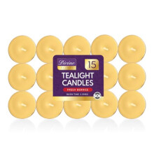 SOL 15pk Indulgent Vanilla Scented Tea Light Candles Long Burning 3.5 Hour Burn Time, Ideal for Home, Relaxation, Massage, Romantic Dinners