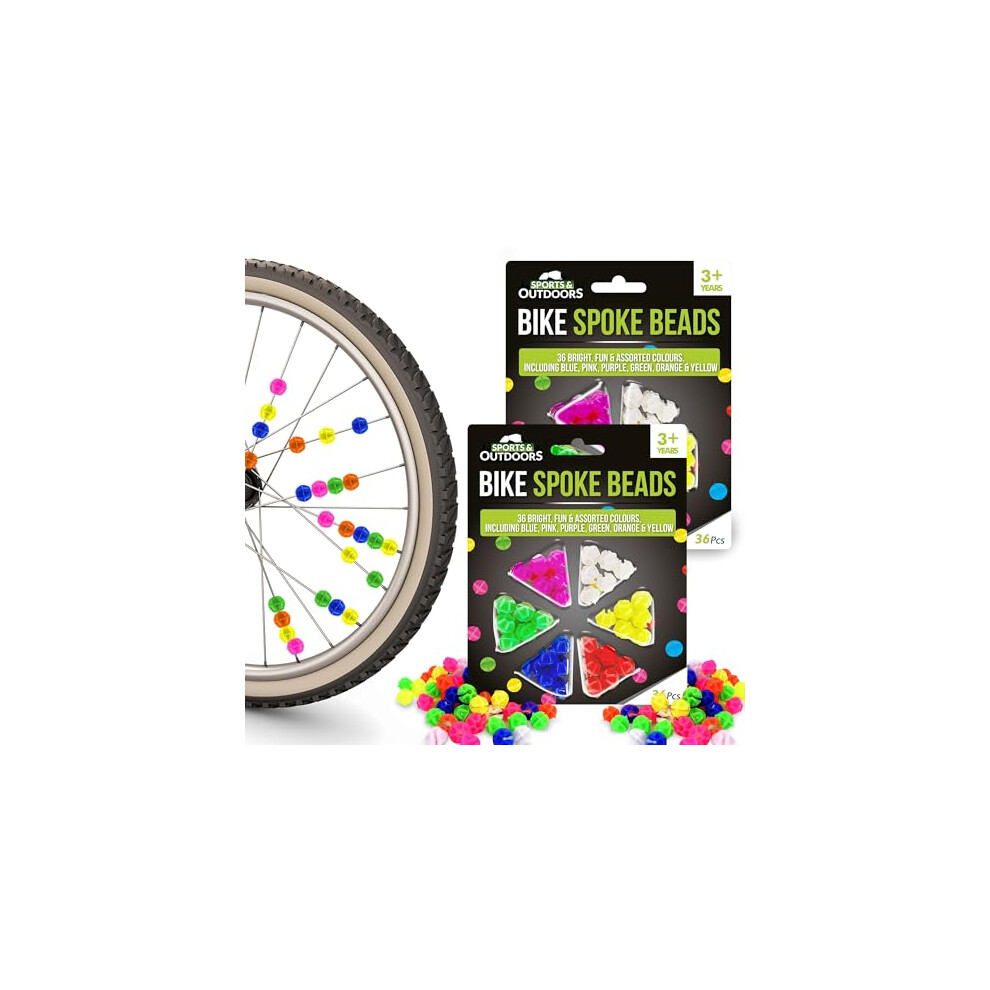 Sol 72Pcs Bike Accessories Kids Spoke Beads, Multicoloured Bicycle Spokey Dokeys, Bright And Fun Assorted Colours