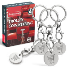 SOL 4pk Shopping Trolley Token Locker Coin Pound Set for Carts Gym Storage Lightweight Durable Design Easy Carry Everyday Convenience Compact Accessor