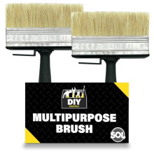 SOL 2pk Multipurpose Wide Paint Brushes Decorating Masonry Paint Brush Set for Walls Ceilings Furniture DIY Home Interior Exterior Painting Wood Surfa