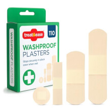 SOL 110pcs Waterproof Plasters & Dressing Supplies  Assorted Sizes for Blisters, Wounds, & Cuts, Breathable Soft Cushioned Pads