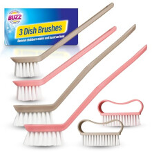 6pk Assorted Washing Up Brushes for Kitchen - Dish Cleaning Brush Set with Handle - Durable Scrubbing for Pots, Pans, Sink & Wash Up Scrubber
