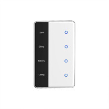Matter WIFI DIY Name 4 Gang Touchscreen US Type Work with Tuya Alexa Home Voice Control