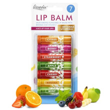 SOL 7pk Womens Lip Balm Set Flavoured Moisturiser for with Beeswax & Vitamin E - Fruit Lipbalm for Girls and Teens