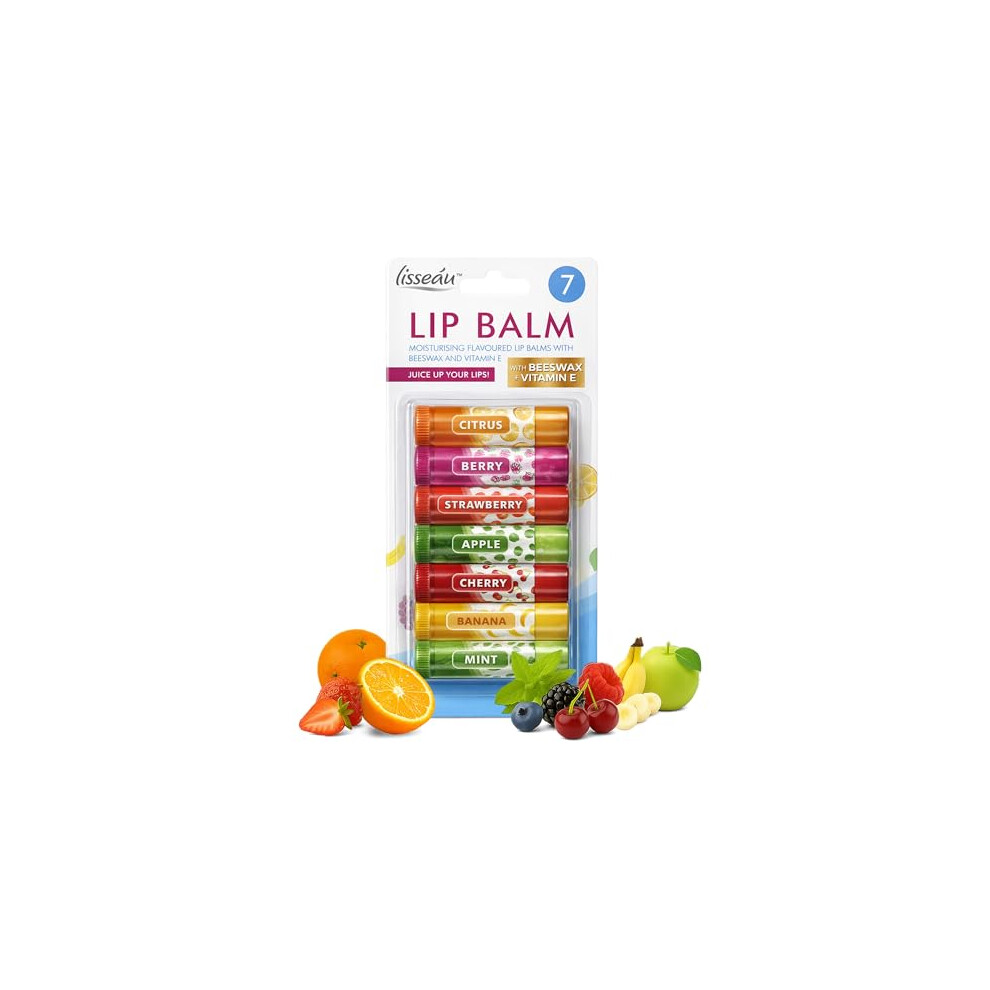 Sol 7Pk Womens Lip Balm Set Flavoured Moisturiser For With Beeswax & Vitamin E - Fruit Lipbalm For Girls And Teens