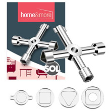 SOL 2pk Household 4 Way Utility Key Gas Meter Box Key for Electric Water Radiator Cupboard Access Multi Function Service Tool Durable Metal Design Pro