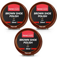 SOL 3pk Brown Shoe Polish 150ml - Beeswax & Carnauba Wax Cream for Protection, Colour Care Shine & Surface Conditioning, Suitable for Boots, Bags