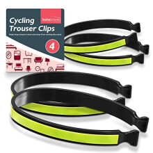 SOL 4pk Trouser Clips, 25cm Powerful Reflective Bands for Bicycle Safety, Lightweight, Durable, and One Size Fits All, Ideal Bike Accessories for Men