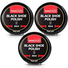 SOL 3pk Black Shoe Polish 150ml - Beeswax & Carnauba Wax Cream for Protection, Colour Care Shine & Surface Conditioning, Suitable for Boots, Bags
