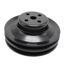 Car Water Pump Pulley 2 Black Steel for Small Block 260 289 & 351W Motors From 1965-1969 8975BK
