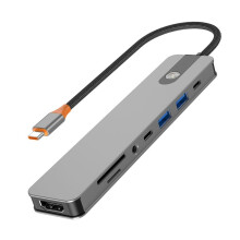 USB-C Hub USB C to -Compatible Adapter USB3.0 Docking Station PD Charging /TF Card Reader for Laptop