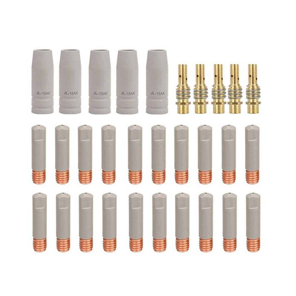 30Pcs/Set Coating Protection Nozzle Mig Torch Gas Nozzle Tip Holder For 15Ak Mig Mag Welding Torch 1Mm 4711400668573