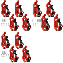 Shovel Mount for Roof Rack, Metal Rubber Clamps, Wall Mounting Brackets, Quick Release Holder Mount Kit(12 Pcs) Red