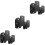 3Paires Support Mural Enceintes Noir Design Élégant Pour 6