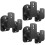 3Paires Support Mural Enceintes Noir Design Élégant Pour 7