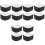 12Pièces Ceintures Fixation Snowboard Ski Nylon Durable Noir 5