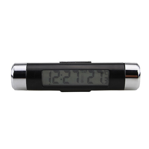 3Pcs Car Clock Thermometer Digital Clip for Vent Black Backlight 1