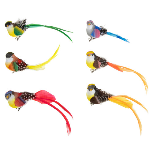 18Pièces Statues D'oiseaux Clips Multicolores Pour Décoration 1