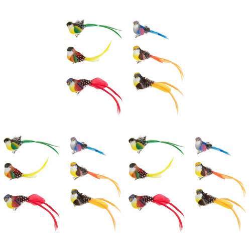 18Pièces Statues D'oiseaux Clips Multicolores Pour Décoration 2